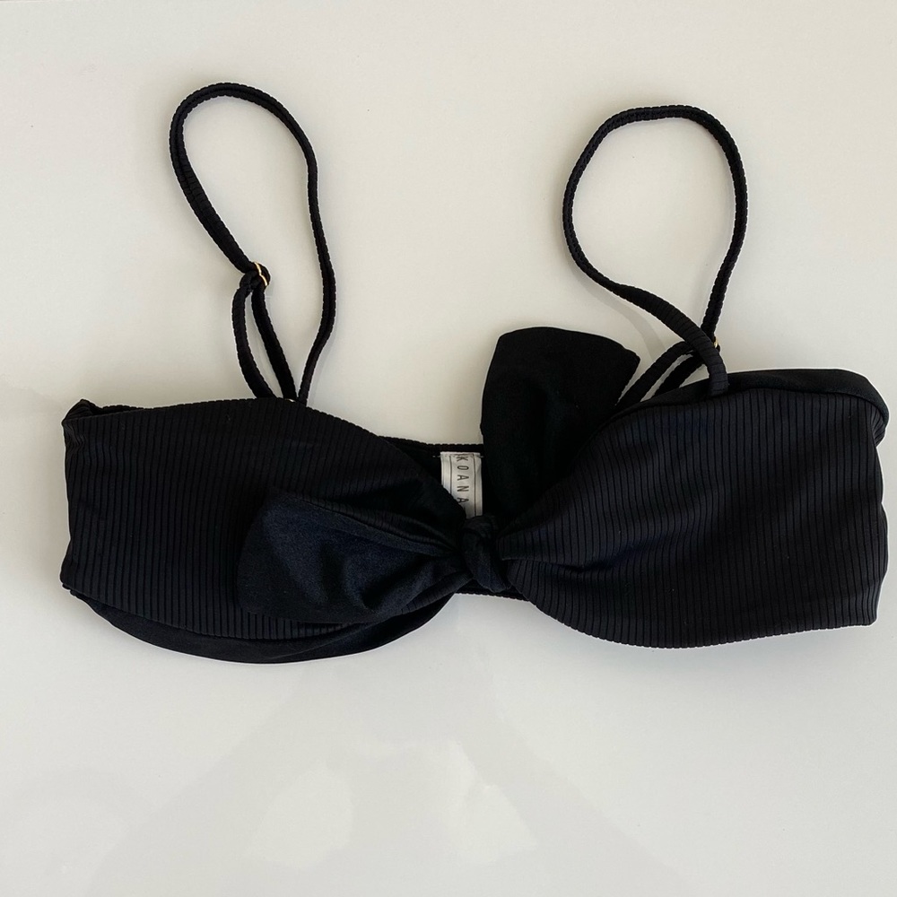 KOANA SWIM black tie front bikini top